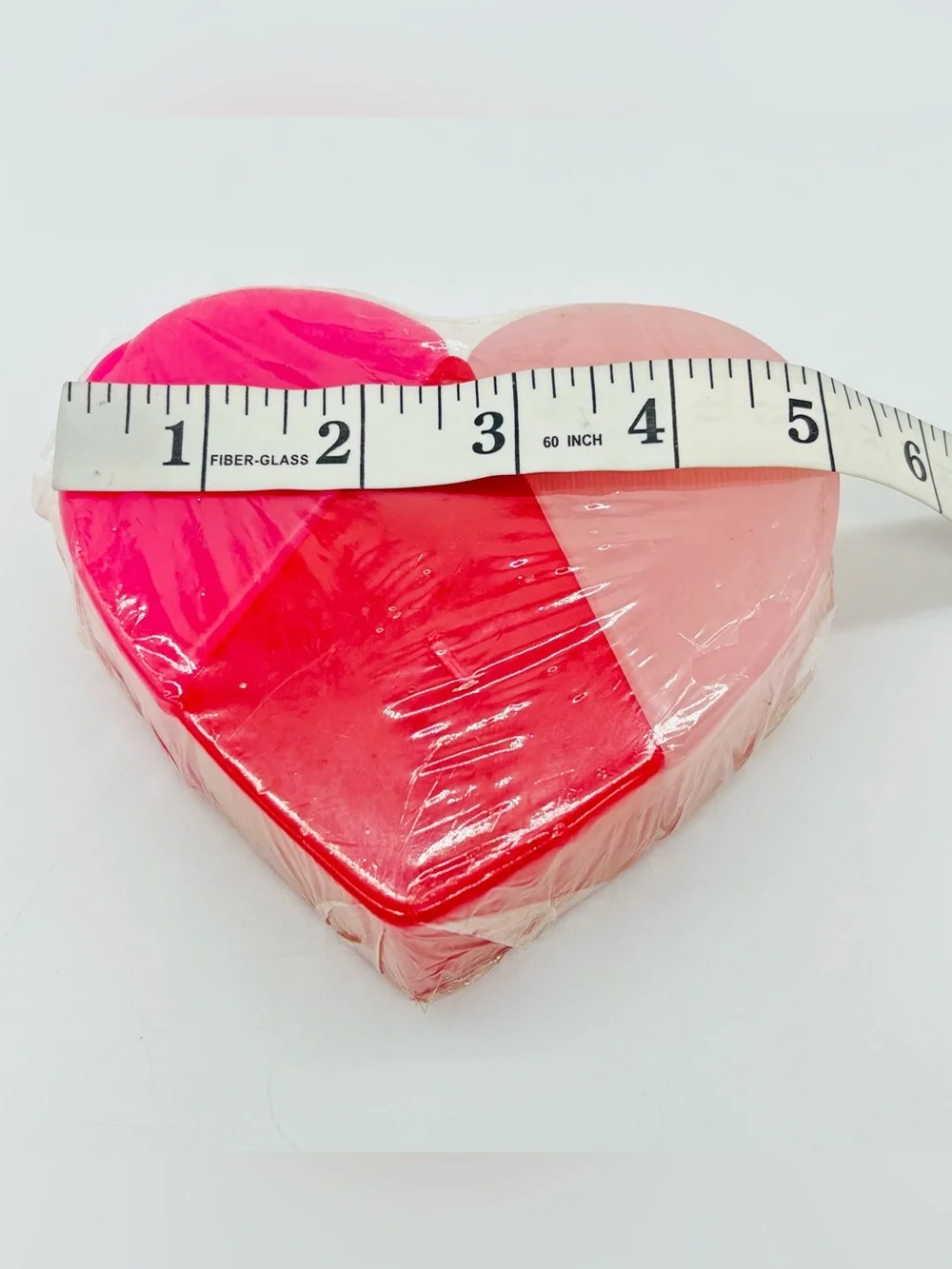 Vtg Romantic Love Heart Ceramic Tray 3 Piece Interlocking Candle Set 3D Coquette